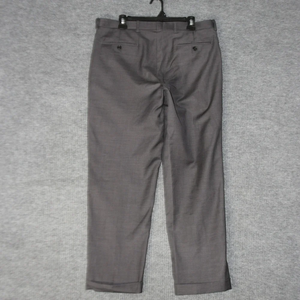 Ralph Lauren Reserve Dress‎ Pants Mens 33R Gray Wool Flat Front Cuffed RN90735